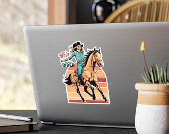 Cowgirl Vinyl Sticker | Wild West, Western Decor