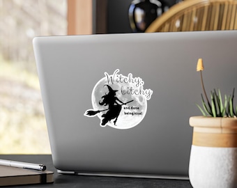 Witchy-vinylsticker, sarcastisch feministisch cadeau