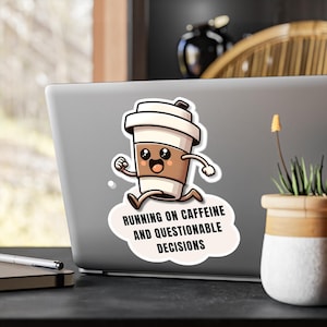 Coffee Lover Vinyl Decals, Decal Sticker, Coffee Addict Gift, Caffeine Junkie, Laptop Decal, Water Bottle Sticker