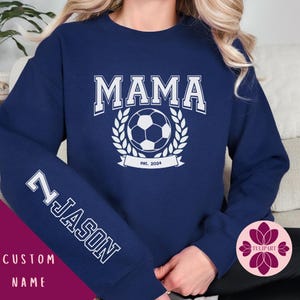 Personalized soccer sweatshirt, soccer mom sweatshirt, custom soccer mom, soccer lover gift, soccer mama sweatshirt, boy mama sweatshirt