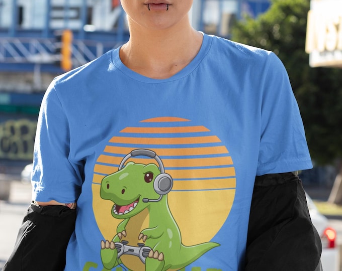 Featured listing image: UPTAG GAMASUAR Dinosaur Gamer Graphic Tee | T-Shirt