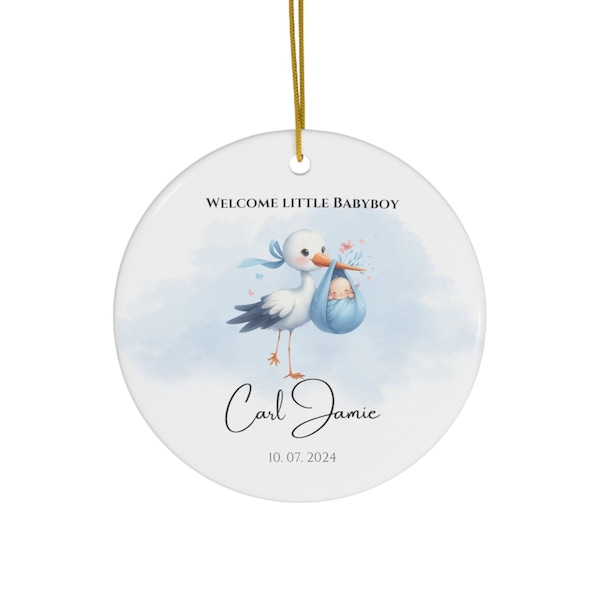 Welcome Little Babyboy - Ceramic Ornament - Newborn Baby Ornament - Newborn gift - Personalized Newborn Ornament - Ornament Babygirl