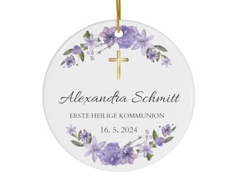 Erste Heilige Kommunion - Personalisiertes Keramik Ornament -  Erstkommunion - Geschenk Enkelkind - Geschenk Patenkind