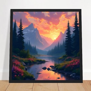 Póster clásico enmarcado en madera con papel mate, póster clásico en papel, decoración de pared, impresión enmarcada elegante, arte de pared de oficina, regalo para el hogar, póster