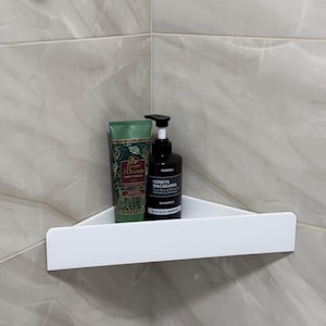 Stylish Bathroom Organizer and Housewarming Gift, Corner Shower Shelf,White Bathroom Shower, White Ceramic Corner Shelf Elegant Shower Shelf