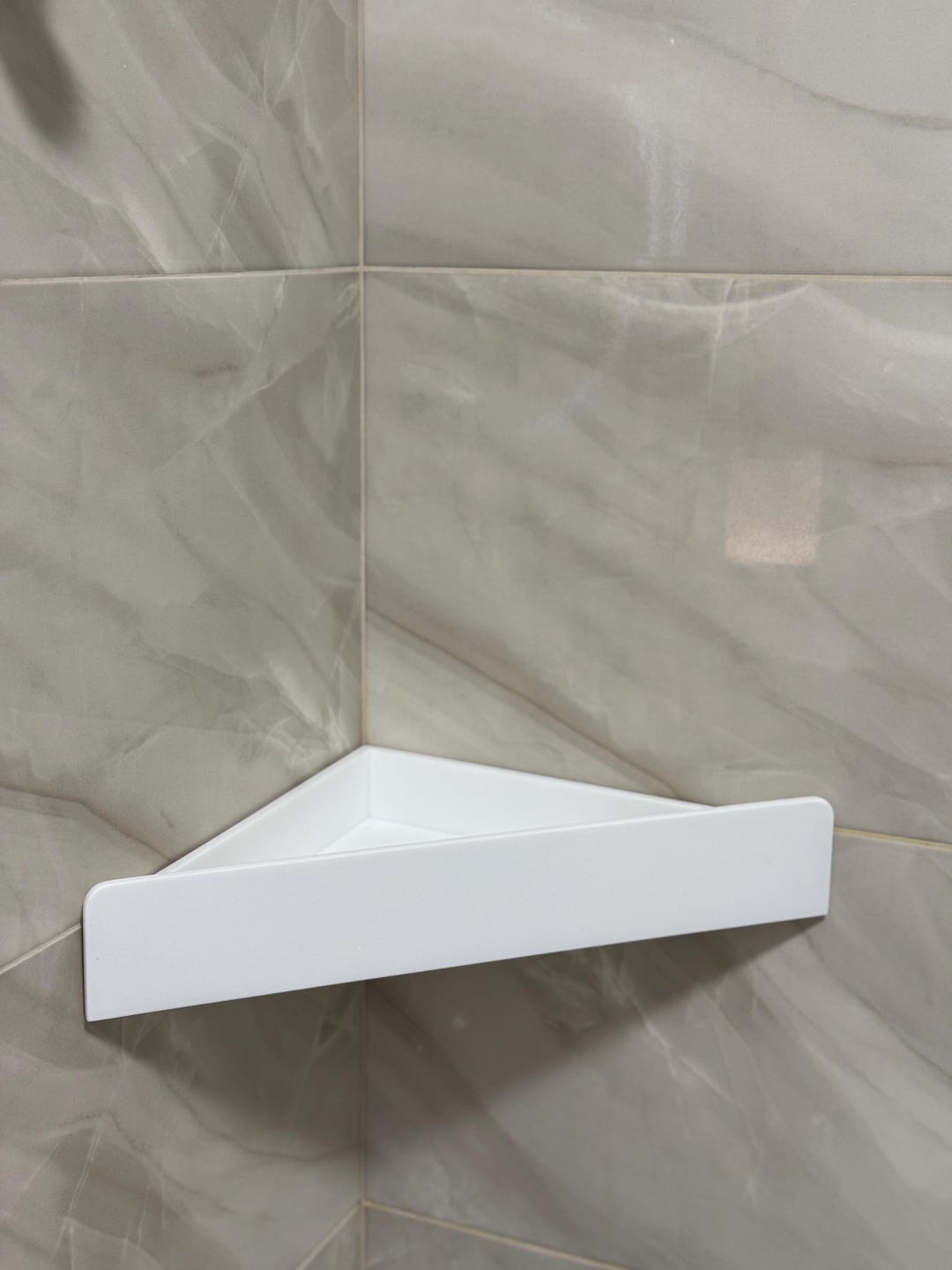 White Corner Shower Shelf, Shower Rack, Modern Bathroom, Housewarming ...