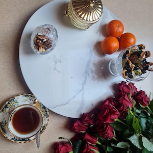 Tabla giratoria de cuarcita Lazy Susan: centro de mesa para la cocina