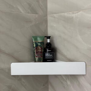 Hanging plant corner shelf, Modern shampoo wall rack for a bathroom, Shower Shelf, Polished White Ceramic Corner Shelf Elegant Shower Shelf
