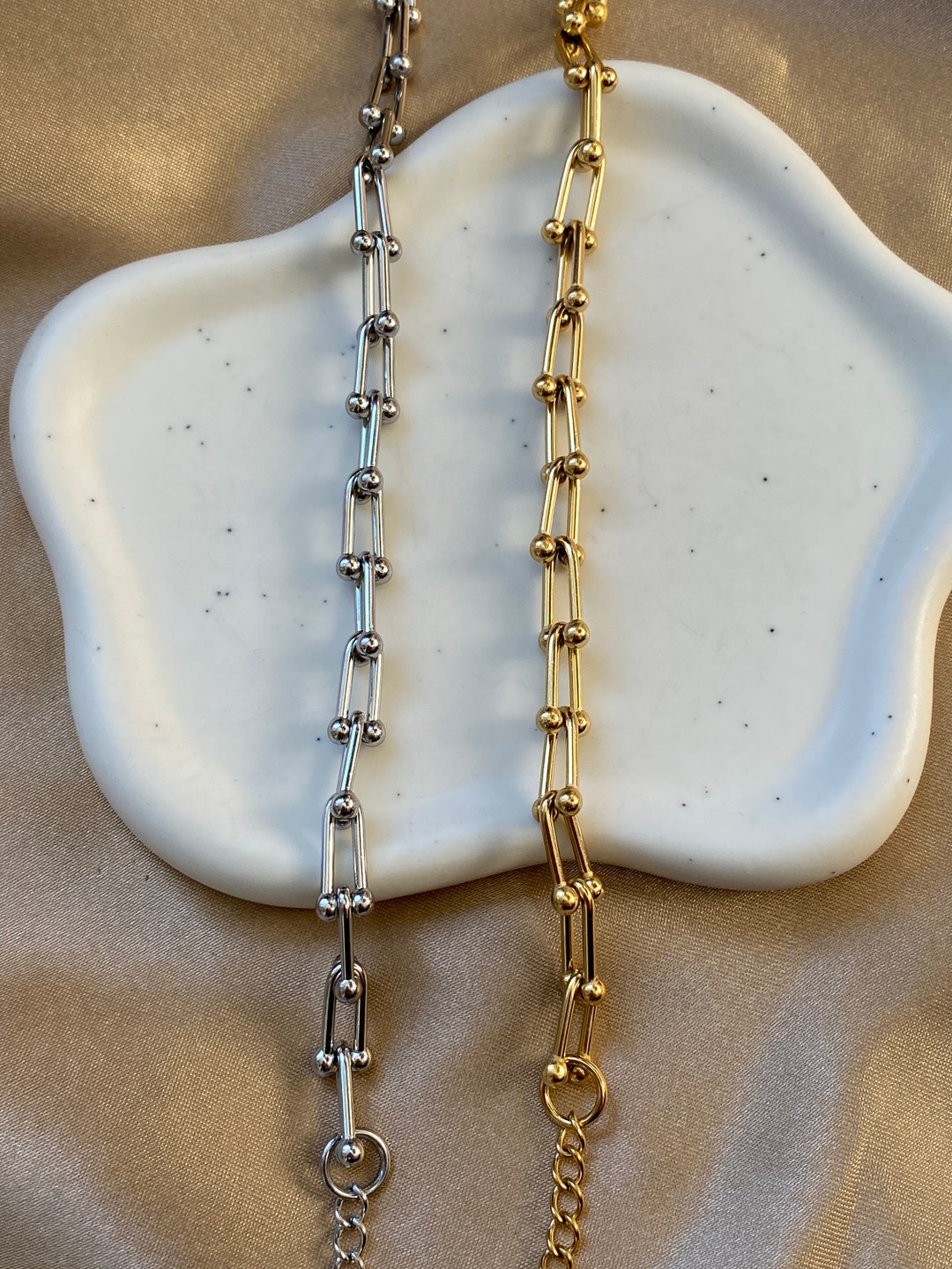 Stainless Steel U Link Chain Bracelet, Horse Shoe Style Bracelet ...