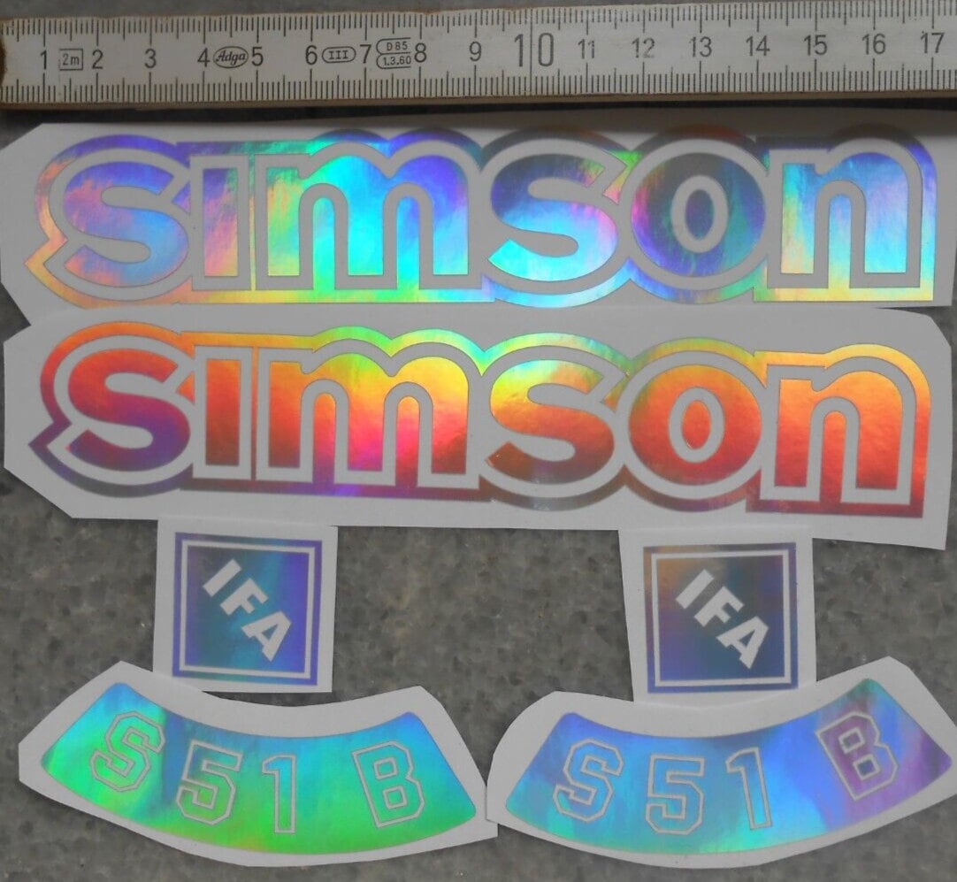 S51B S50B, sticker, 3D hologram optics, Simson