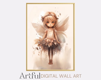 Enchanting Fairy Tale Nursery Print, Fantasy Kids Room Wall Art Digital Download, Motherhood Gift