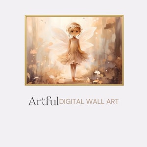 Fairy print Fantasy Wall art, Printable Kids room Wall decor with Fairy motif, Enchanted Wall Art Digital, Fairy Art for Nursery Printable
