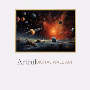Celestial Wall Art Printable Space Wall Art Digital Planets Printable Bedroom Art Digital Celestial  Living room Wall Decor Cosmic Digital