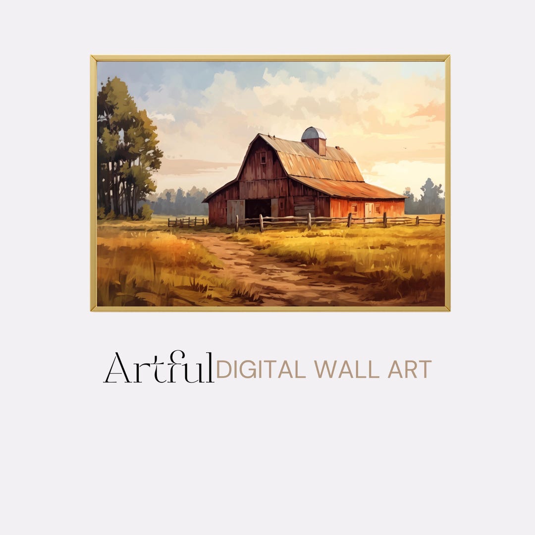 Old Farmhouse Barn Print, Rustic Southwestern Wall Art Digital Download ...