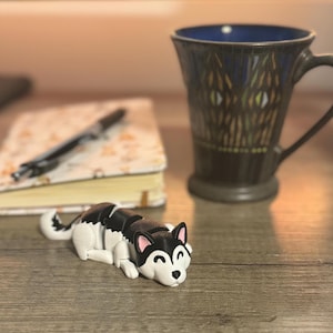 Husky Buddy- Fidget-hond, bureauhuisdier, leuk cadeau, hondenliefhebbers, tactiel, rustgevend, duurzaam, schattig, ontroerend