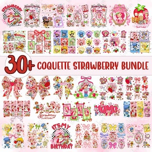 30+ Coquette Strawberry And Friends Character Png Bundle, 90s Cartoon Png, Cartoon Strawberry Png, Berry Sweet Girl Cartoon Kids Png