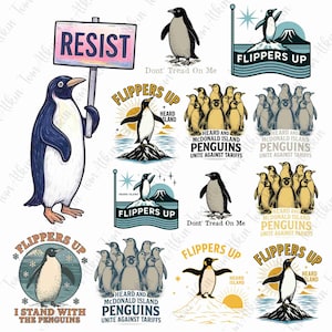 Penguin Resist Png, Funny Trump Tariffs Png, Liberation day Png, Liberal Politics, MAGA, Funny Political Png, Stock Market, Against Tariff