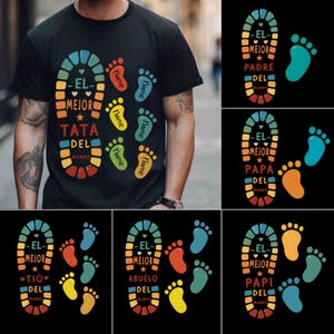 El Mejor Tata Del Mundo PNG, Personalized Father’s Day Footprint Design, Spanish Dad Gift, Best Grandpa Printable, Dia Del Padre PNG