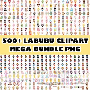 500+Labu-bu Clipart Mega Bundle, La-bubu Png Bundle, Monster Clipart, Cute Cartoon Monster Png, Labu-bu Character Png, Monster Character Png