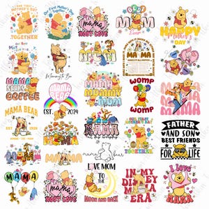 Mama Bear PNG SVG, Winn-ie The Po-oh Mam Png, Mom Png, First Mother's Day Png, Family Trip Png, Dis-ney Vacation Png, Flower Mama Png