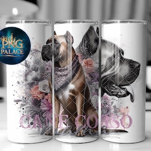Cane Corso Mama Tumbler Wrap 20oz Sublimation Tumbler Design Dog Flowers PNG Digital Download
