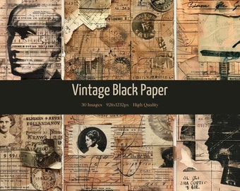 30 Vintage paper for Junk Journal, Scrapbooking, Digital Ephemera