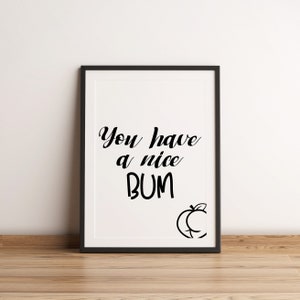 Nice Bum BAGNO DIVERTENTE Poster Toilette Poster stampabile Retro Bagno Stampa artistica da parete Divertente Toilette Arte digitale Nice Bum Art