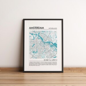 AMSTERDAM City Poster NIEDERLANDE City Poster Digitaler Download Individuelle Karte Print Stadtplan