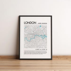 London City Poster Großbritannien City Poster Digitaler Download Benutzerdefinierte Karte Druck Stadtplan