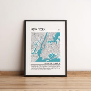 NEW YORK City Poster USA City Poster Digital Download Custom Map Print City Map
