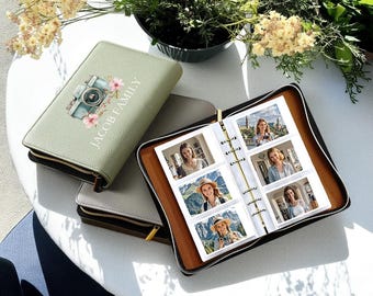 Personalized Polaroid Album with Zipper, 3-Inch Polaroid Photo Storage, Customized Polaroid Loose-Leaf Album, Personalized Wedding Album