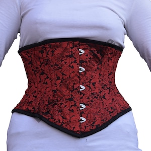 Women Brocade Underbust Corset Victorian Waist Training Corset Steel Boned Hourglass Corset