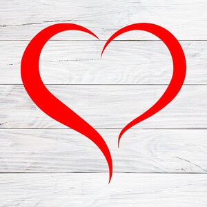 Coeur ouvert Svg, coeur rouge ouvert, coeur mignon téléchargement immédiat SVG, PNG, JPG téléchargement numérique