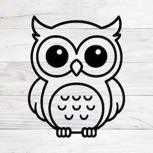 Búho SVG, Búho lindo SVG, Animal SVG, Búho PNG, Clipart de búho, Animal del bosque SVG, Archivos SVG de búho para Cricut, Pájaro SVG, SVG, PNG, Jpg