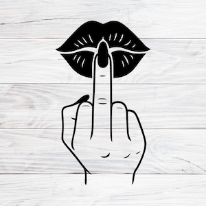 Middle Finger Lips Svg, Middle Finger Svg, Middle Finger Clipart, Girl Power Svg,  Lips Svg, SVG, PNG, JPG, Digital Download