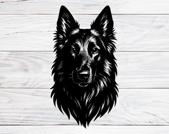 Belgian Shepherd Dog Svg, Png, Jpg, Tervuren Clipart Vector for Cricut, Dog Dad Gift