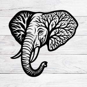 Elephant Tree Svg, Elephant Svg Cutting file For Cricut, Wall Decor, Animals Svg, Svg, Png Jpg