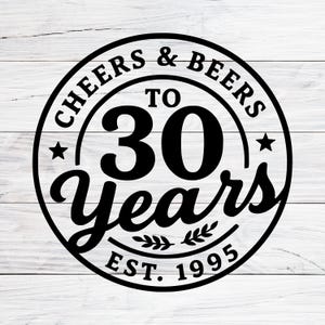 30e verjaardag Svg, 1995 verjaardag SVG, Bar drinken Svg, Cheers and Beers tot 30 jaar, vintage verjaardag Shirt Svg, Svg, png, jpg
