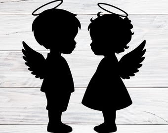 Angels Svg, Kids Angels Svg, Toddler Angels Clipart, Baby Angels Graphic, Vector Cut file for Cricut, Svg, Png, Jpg, Digital Download