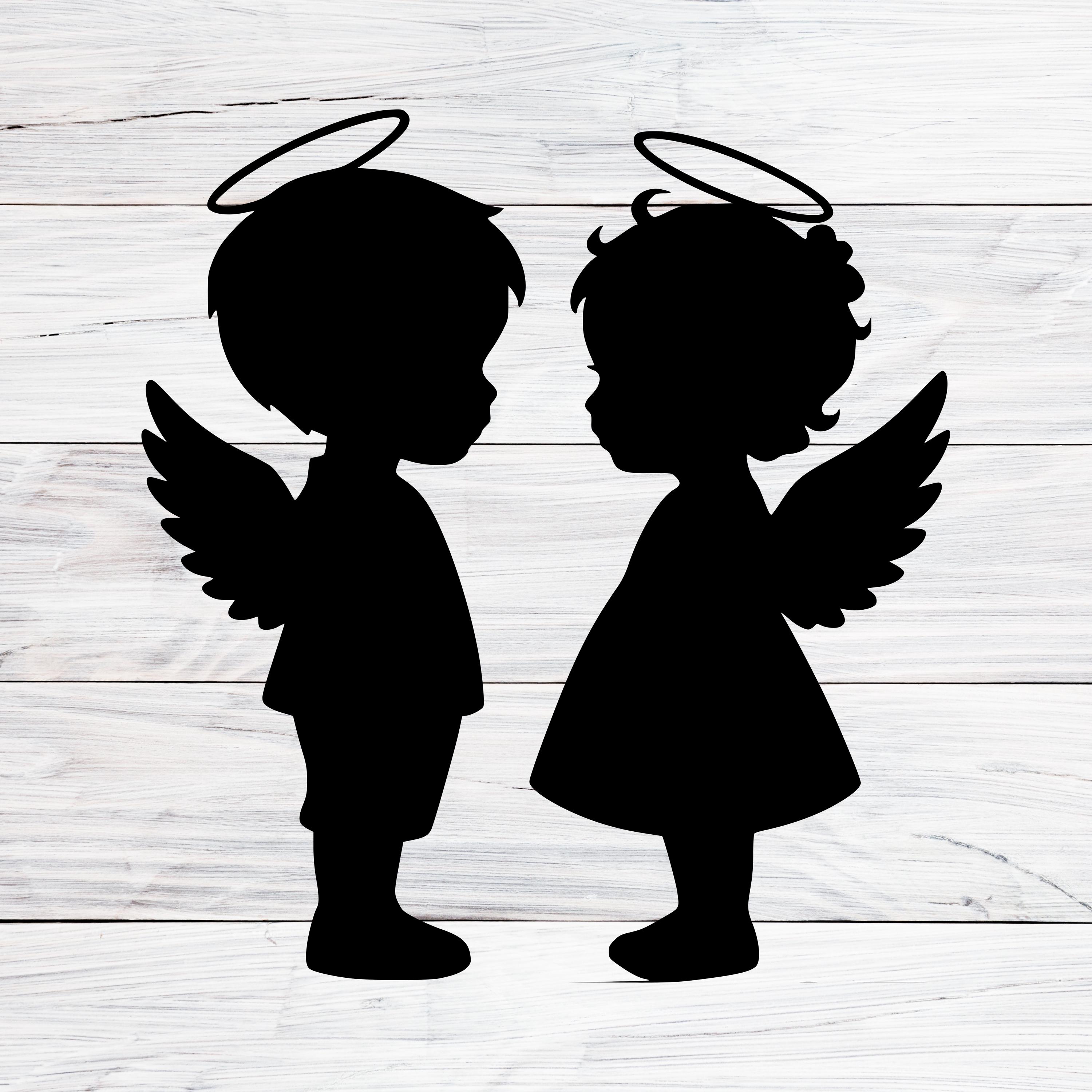 Silueta angel - Etsy México, image size:3000x3000