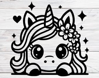 Peeking Cute Unicorn Svg, Unicorn Clip Art, Unicorn Png, Unicorn svg, Svg Files for Cricut, Svg, Png, Jpg