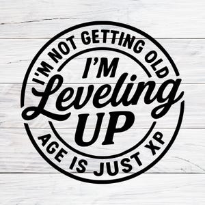 I’m Not Getting Old I’m Leveling Up Age Is Just Xp Svg, Funny Birthday Svg, Quotes Svg, Old Man Svg, Svg Files For Cricut, SVG, PNG, JPG
