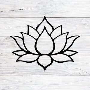 Fiore di loto SVG, Loto SVG, SVG, PNG, Jpg, Simbolo Om di Yoga Spirituale Unalome Clipart, Download Digitale
