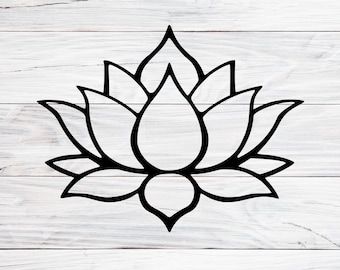 Lotus Blume Schmuck, Png, minimalistische Blume, einfache Blume Schmuck, Yoga Om Symbol Clipart, Rahmen Design für Cricut, SVG, PNG, JPG