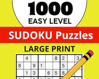 1000+ einfache Sudoku-Rätsel - Großdruck für Senioren, Erwachsene & Kinder (druckbare PDF)
