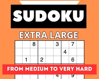 300 puzzle Sudoku dai livelli MEDIO a MOLTO DIFFICILE in caratteri grandi per anziani, adulti e bambini. Pagine stampabili