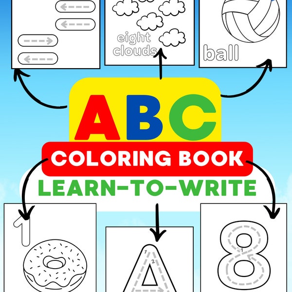 ABC Coloring Pages: Color Alphabet, Letters and Numbers For Boys and Girls | Printing Coloring book for Toddlers and Preschool Kids