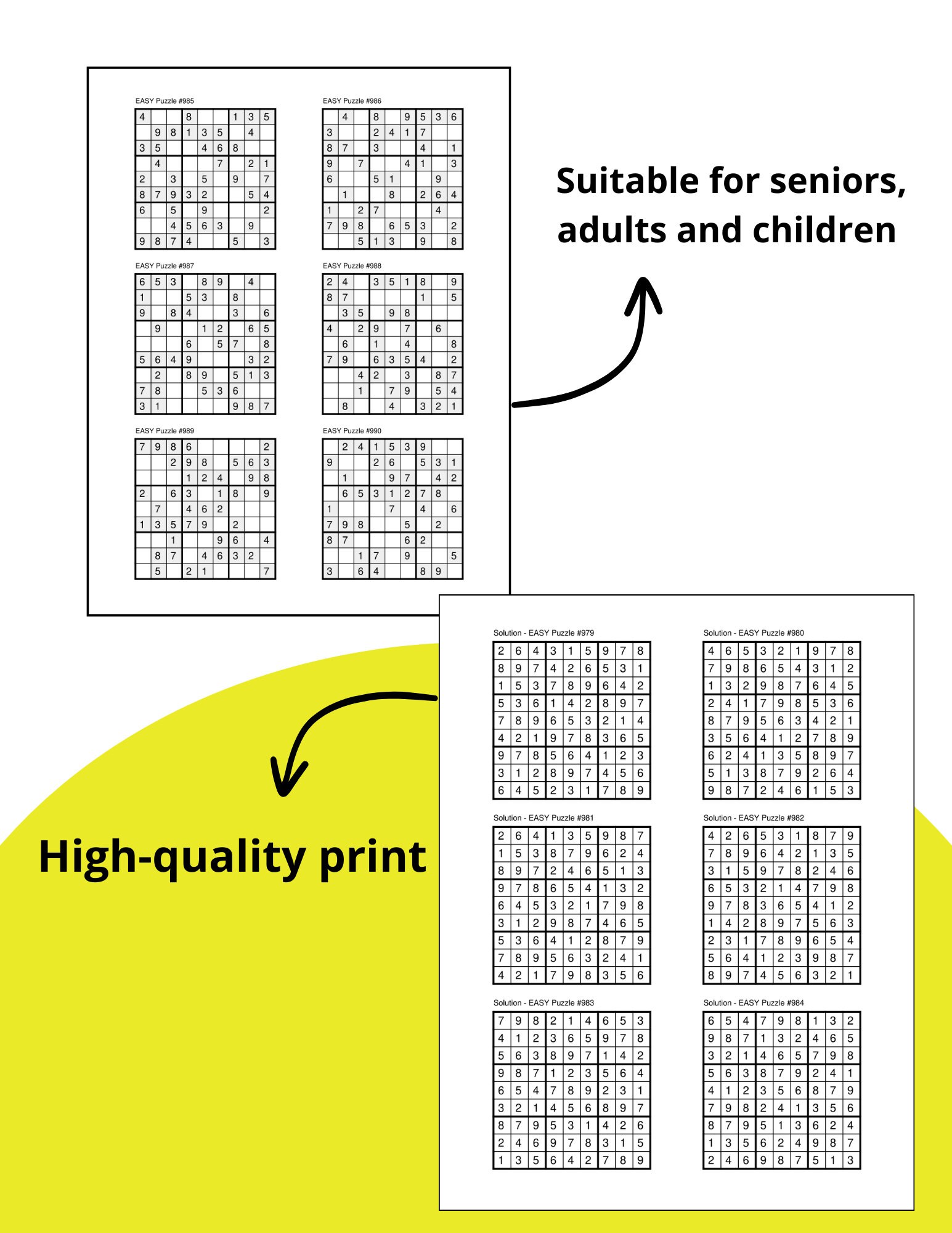 1000+ Easy Sudoku Puzzles – Large Print for Seniors, Adults & Kids ...