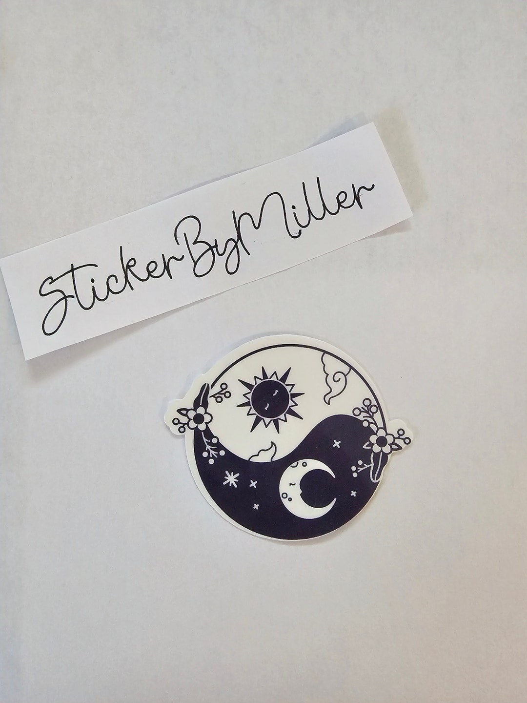 Yin Yang Sun and Moon Sticker - Etsy