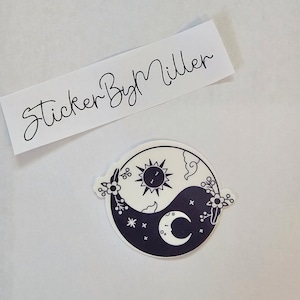 Sticker yin yang zon en maan